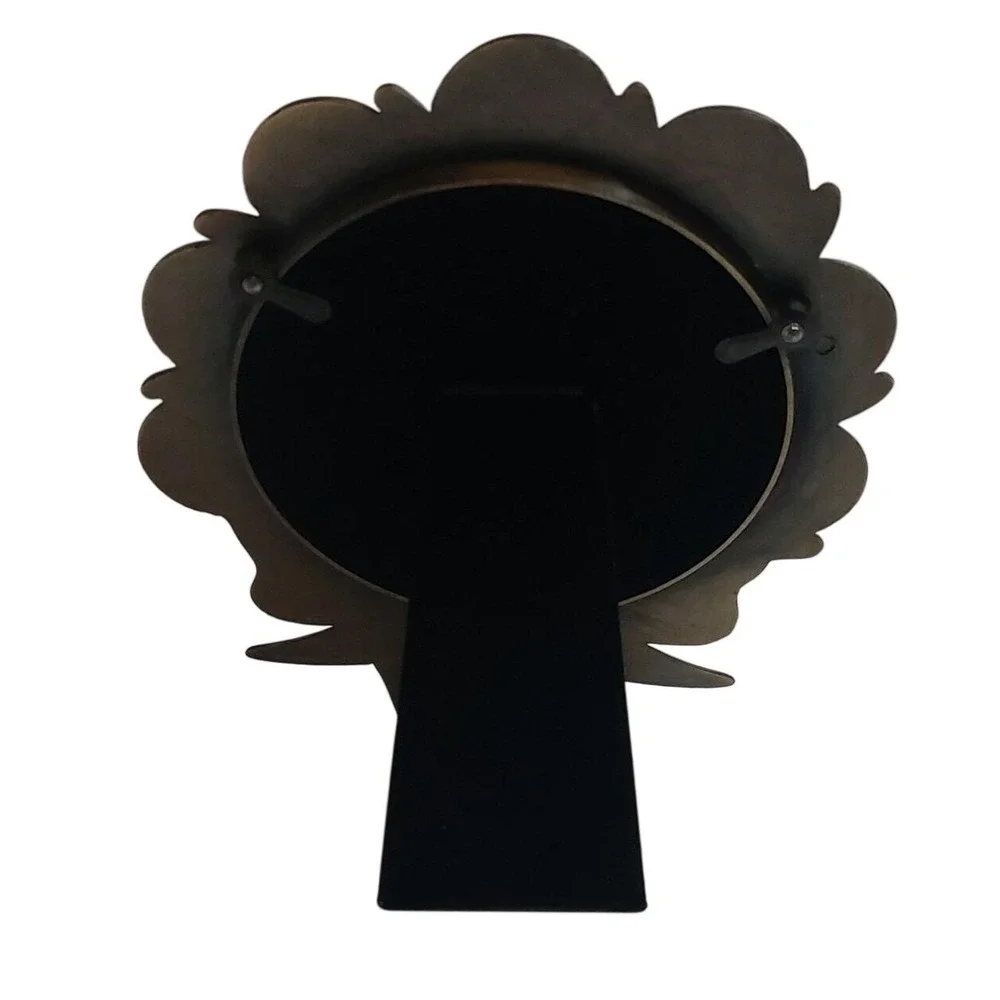 Vintage Style Bronze Bow Swirl Miniature Round‎ Picture Frame Tabletop Decor